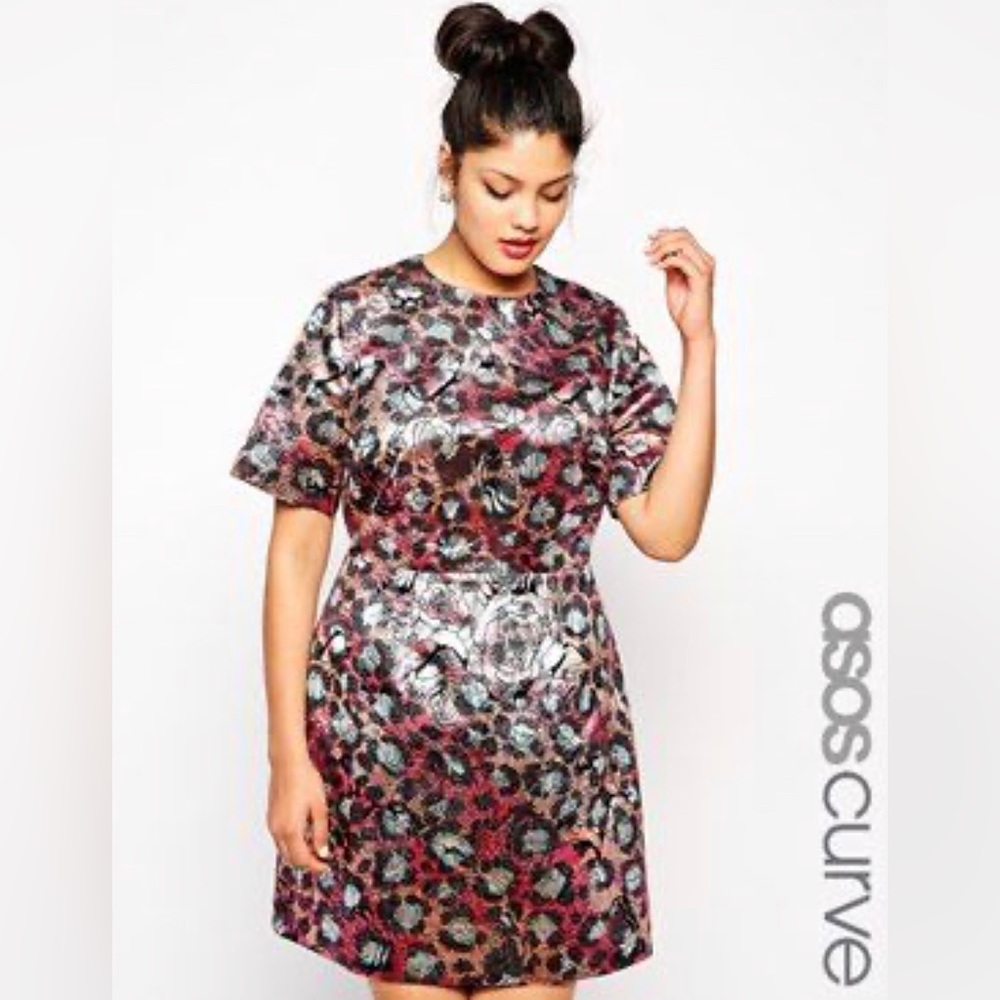 ASOS Curve Holographic Shift Dress US size 24